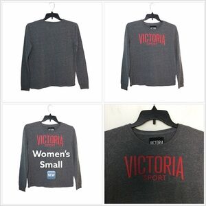 Women’s Victoria Secret Sport S Small 4 - 6 Sweatshirt Crew Gray Long Sleeve New